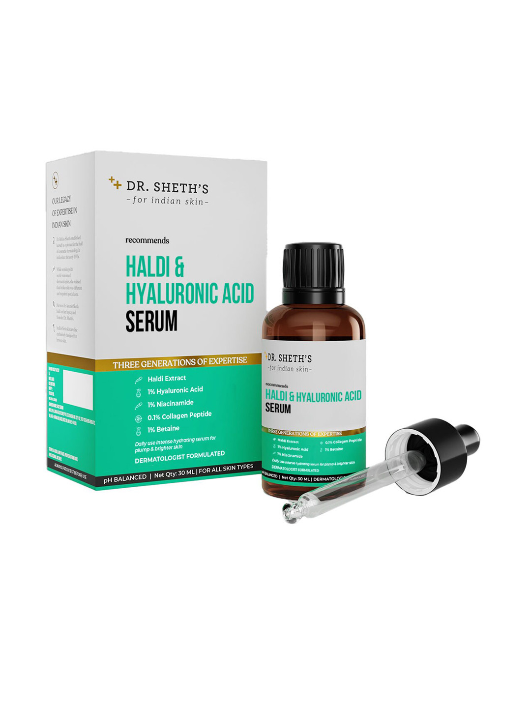 DR. SHETHS Haldi & Hyaluronic Acid Serum for Intense Hydration - 30 ml