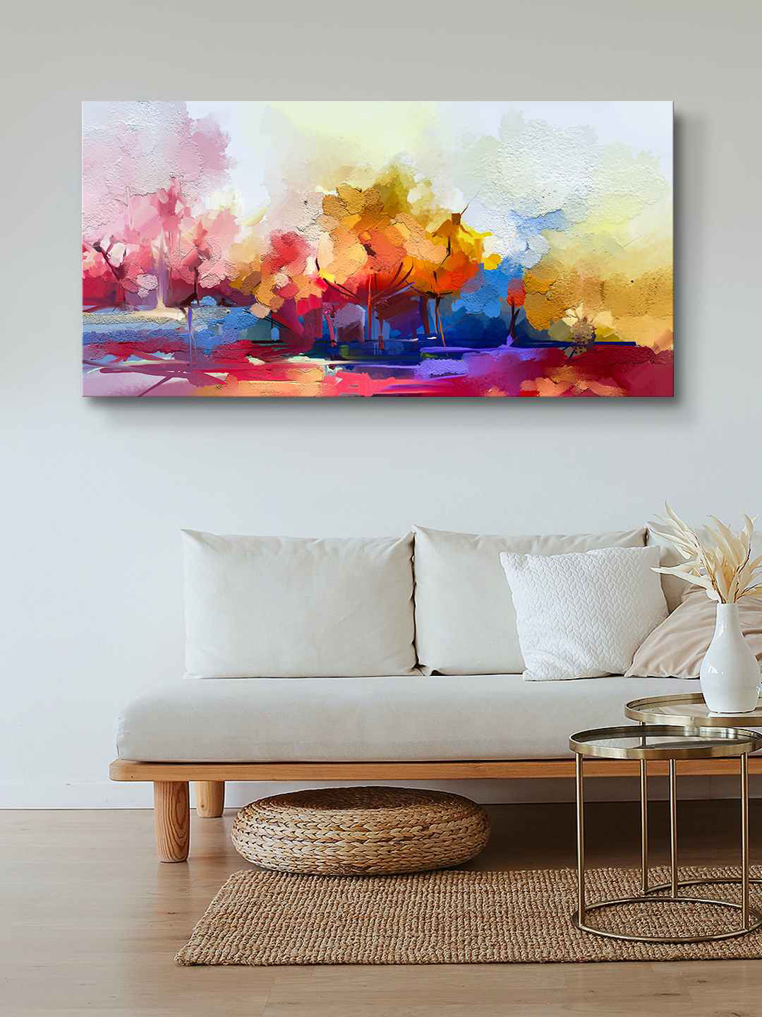 999Store Yellow & Pink Abstract Wall Art Painting