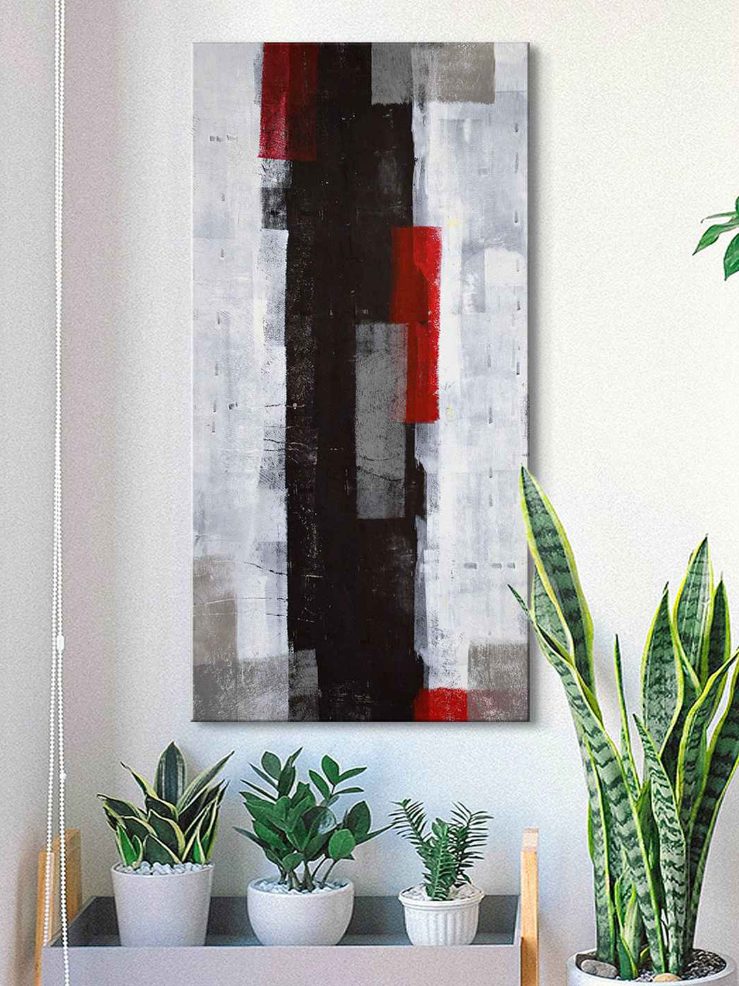 999Store Brown & Red Abstract Painting Canvas Wall Art