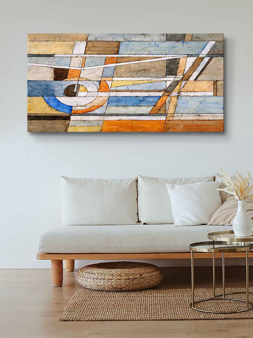 999Store Abstract Mondrian Canvas Wall Landscape Paintings Wall Art-47.6 x 24In