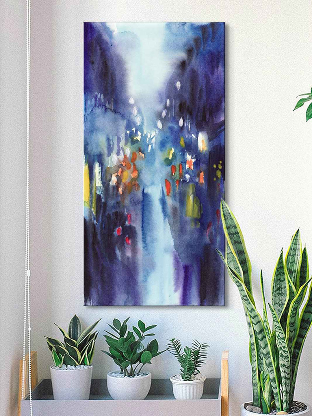 999Store Blue & Yellow Abstract Painting Canvas Wall Art