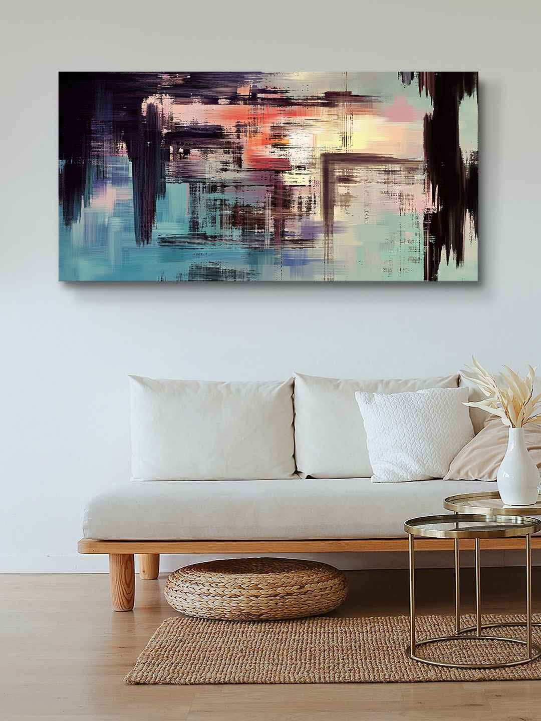 999Store Brown & Black Abstract Painting Canvas Wall Art