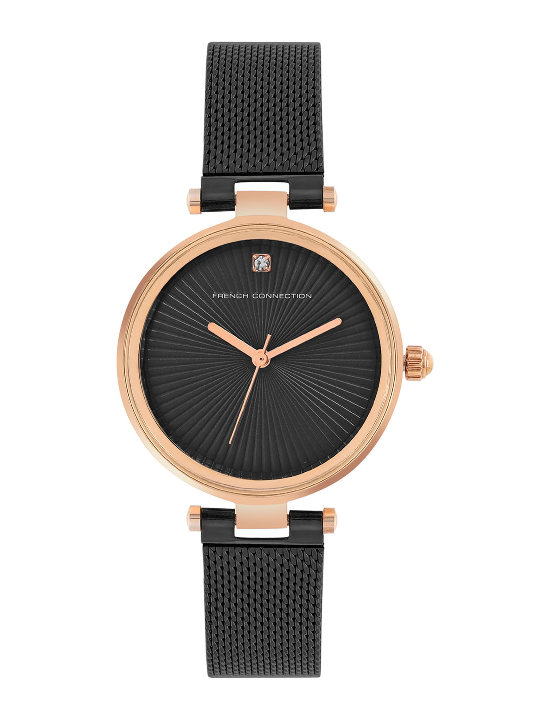 French Connection Women Patterned Stainless Steel Bracelet Style Analogue Watch FCN00070C