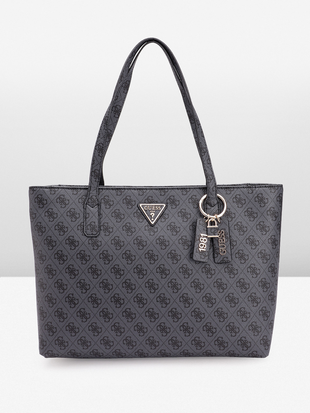 GUESS Women Brand Logo Printed Structured Shoulder Bag