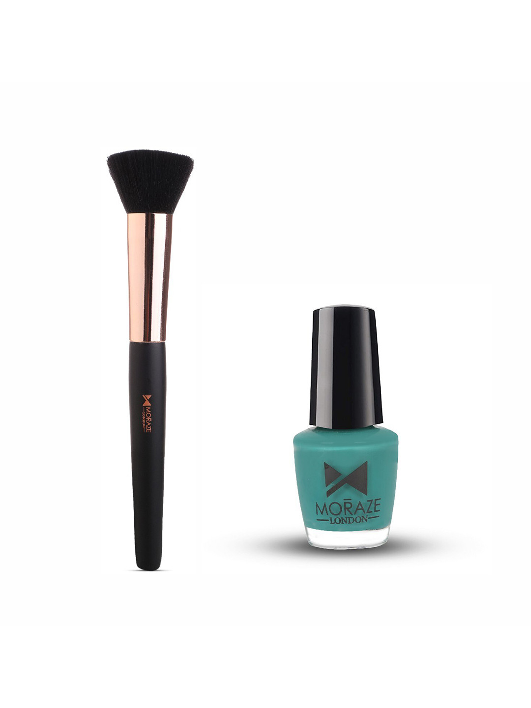 Moraze Set of Bronzer Brush & Nail Paint 5 ml - Blue Lagoon