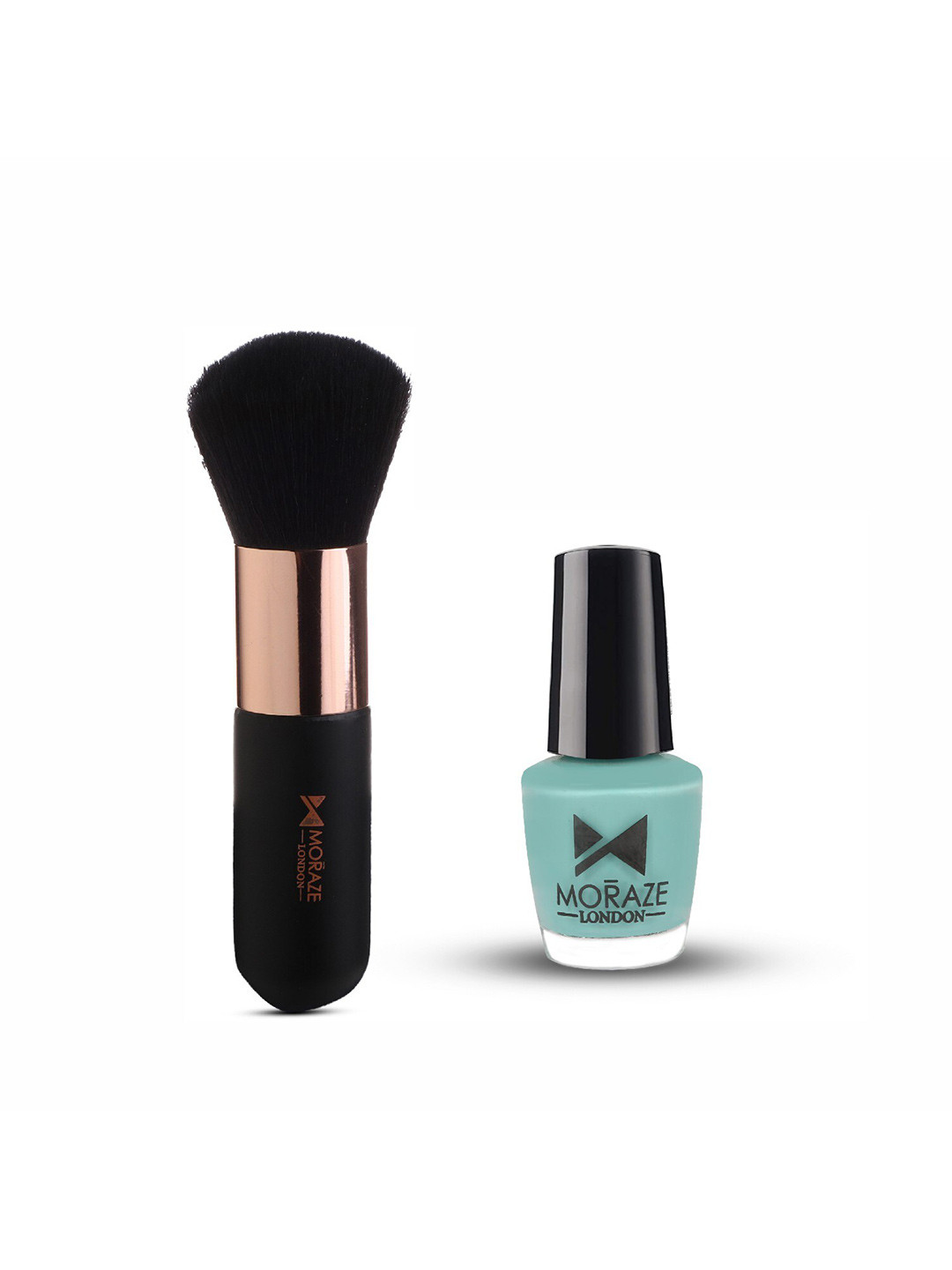 Moraze Set of Kabuki Brush & Nail Paint - Aquamarine