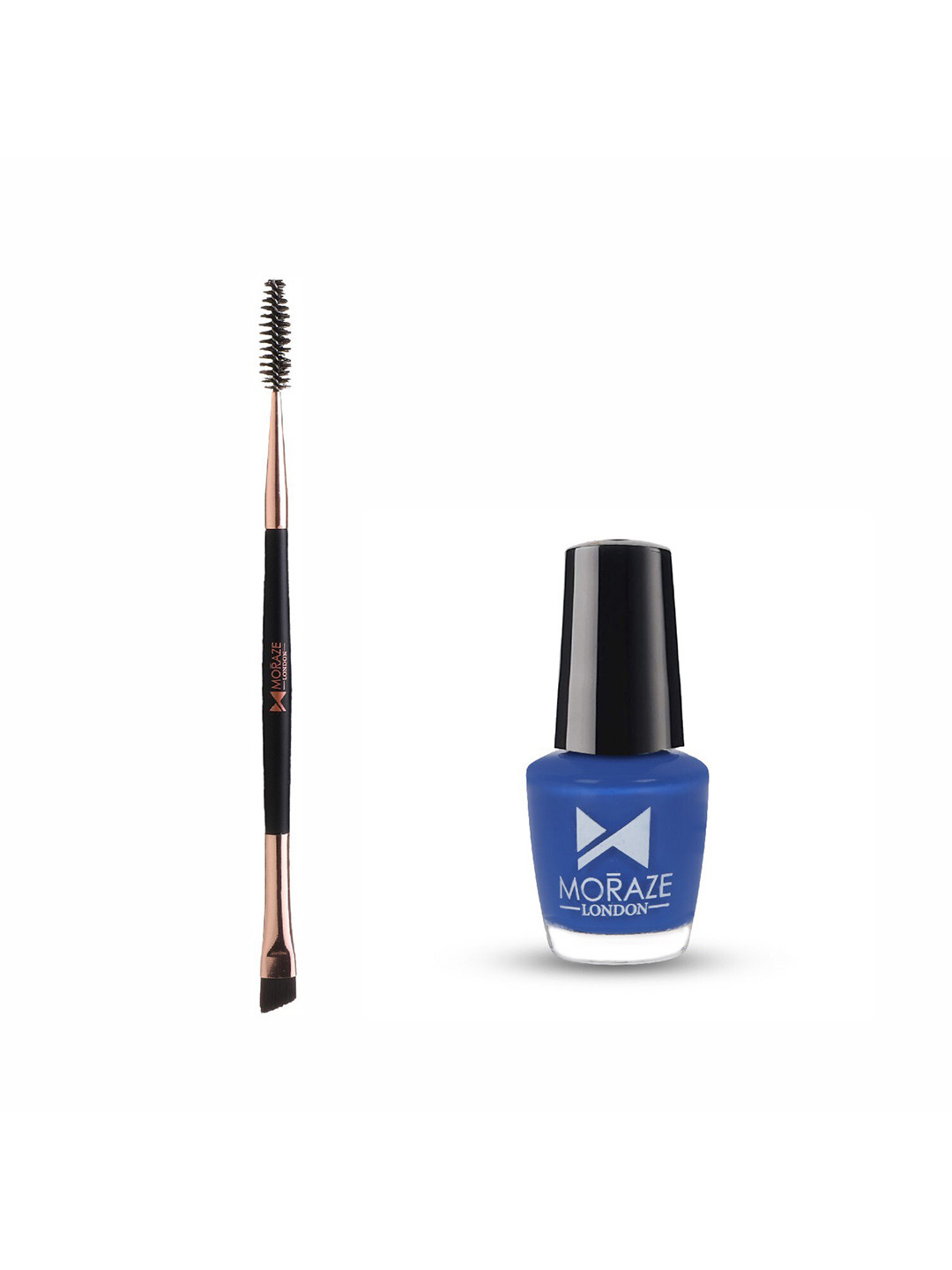 Moraze Set of Nail Paint 5 ml - Hydrogen with Double Ended Eyebrow Brush - Black