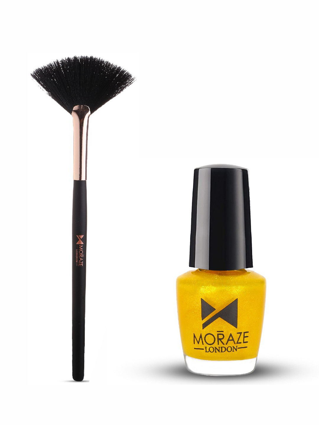 Moraze Set of Nail Paint 5 ml - Bratty Bratty with Fan Brush - Black