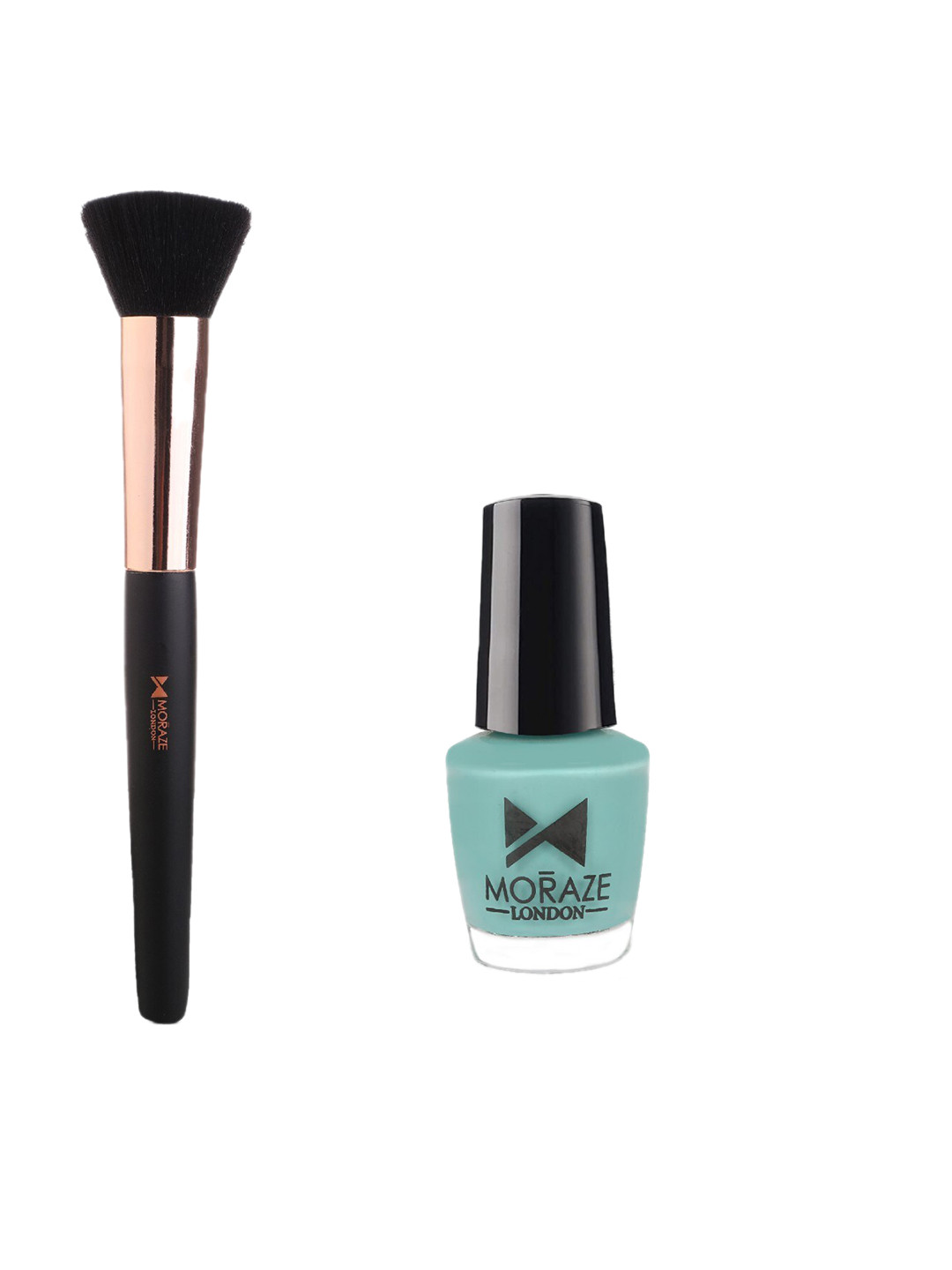 Moraze Set of Bronzer Brush & Nail Paint - Aquamarine