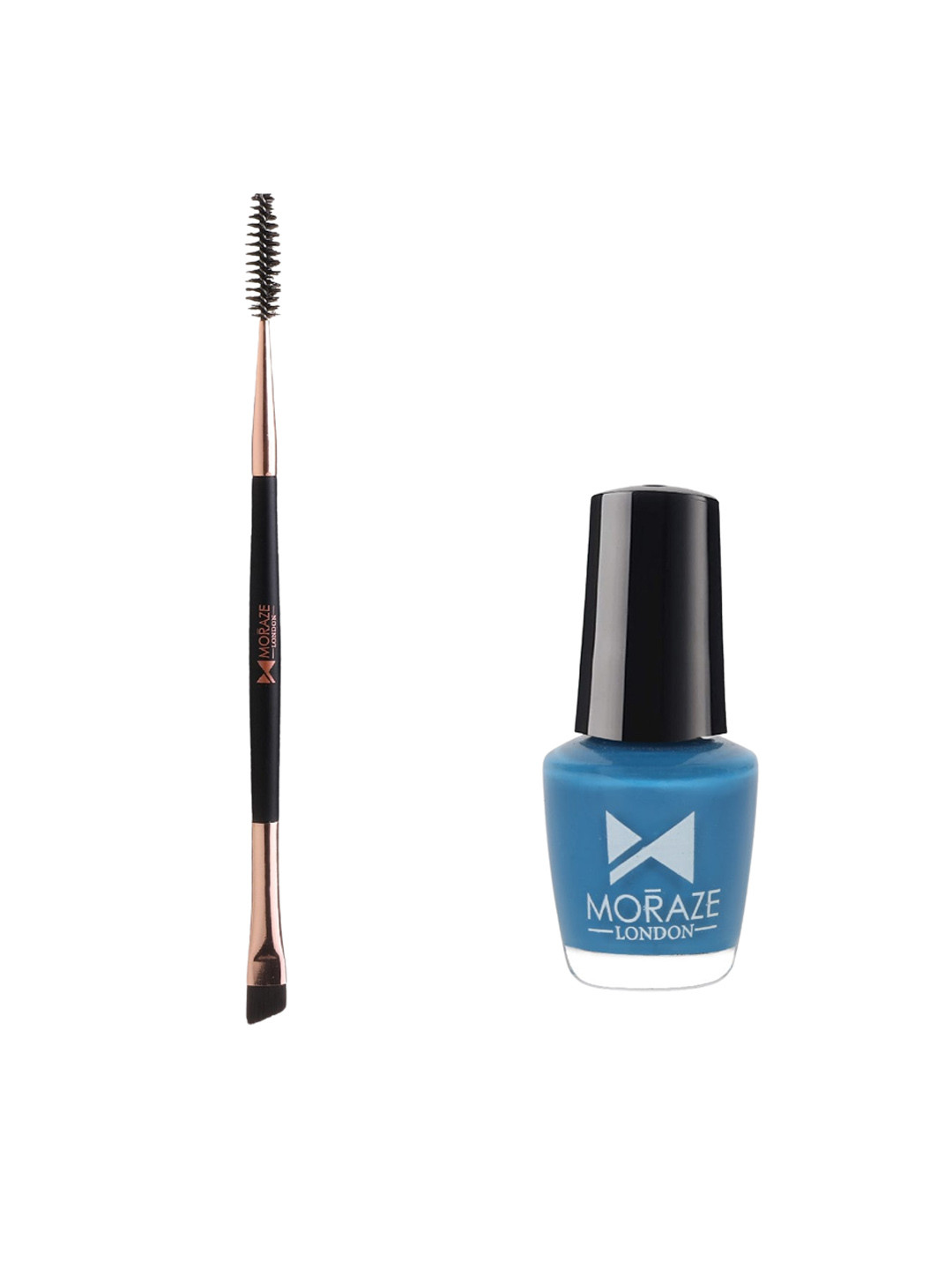 Moraze Set of Nail Paint 5 ml - Inbox with Double Ended Eyebrow Brush - Black