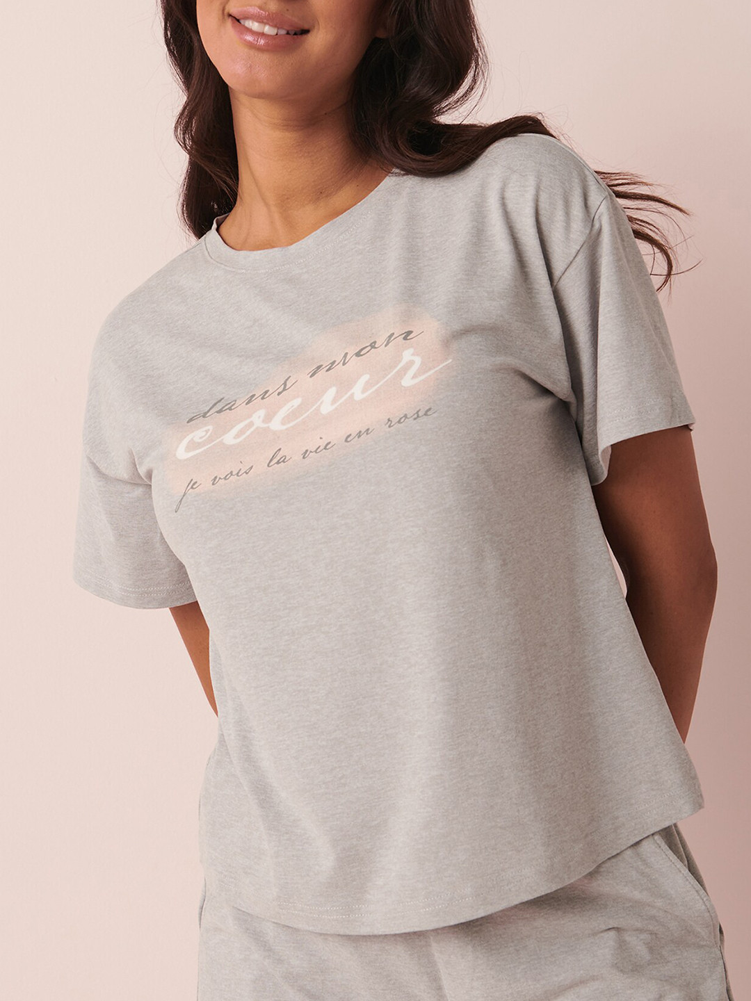 La Vie en Rose Typography Printed Lounge T-shirt