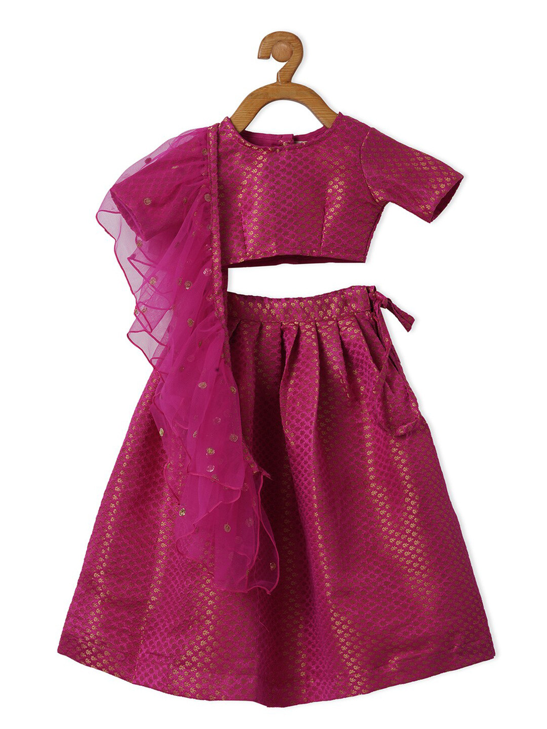 PICCOLO Girls Ready to Wear Lehenga & Unstitched Blouse With Dupatta