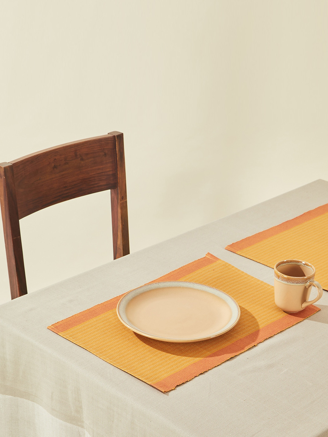 Fabindia Shubhika Mustard Yellow 6-Pieces Printed Cotton Table Napkins