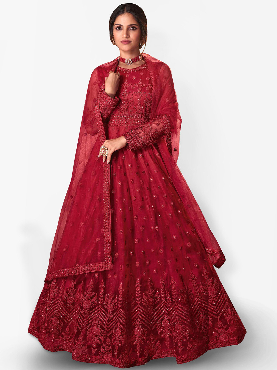 Divine International Trading Co Embroidered Unstitched Dress Material