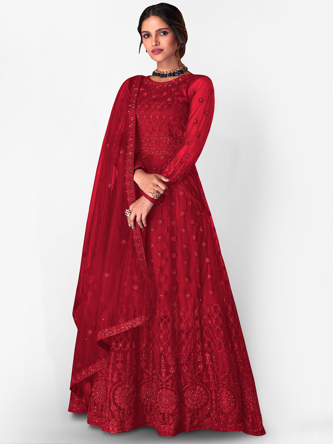 Divine International Trading Co Embroidered Unstitched Dress Material