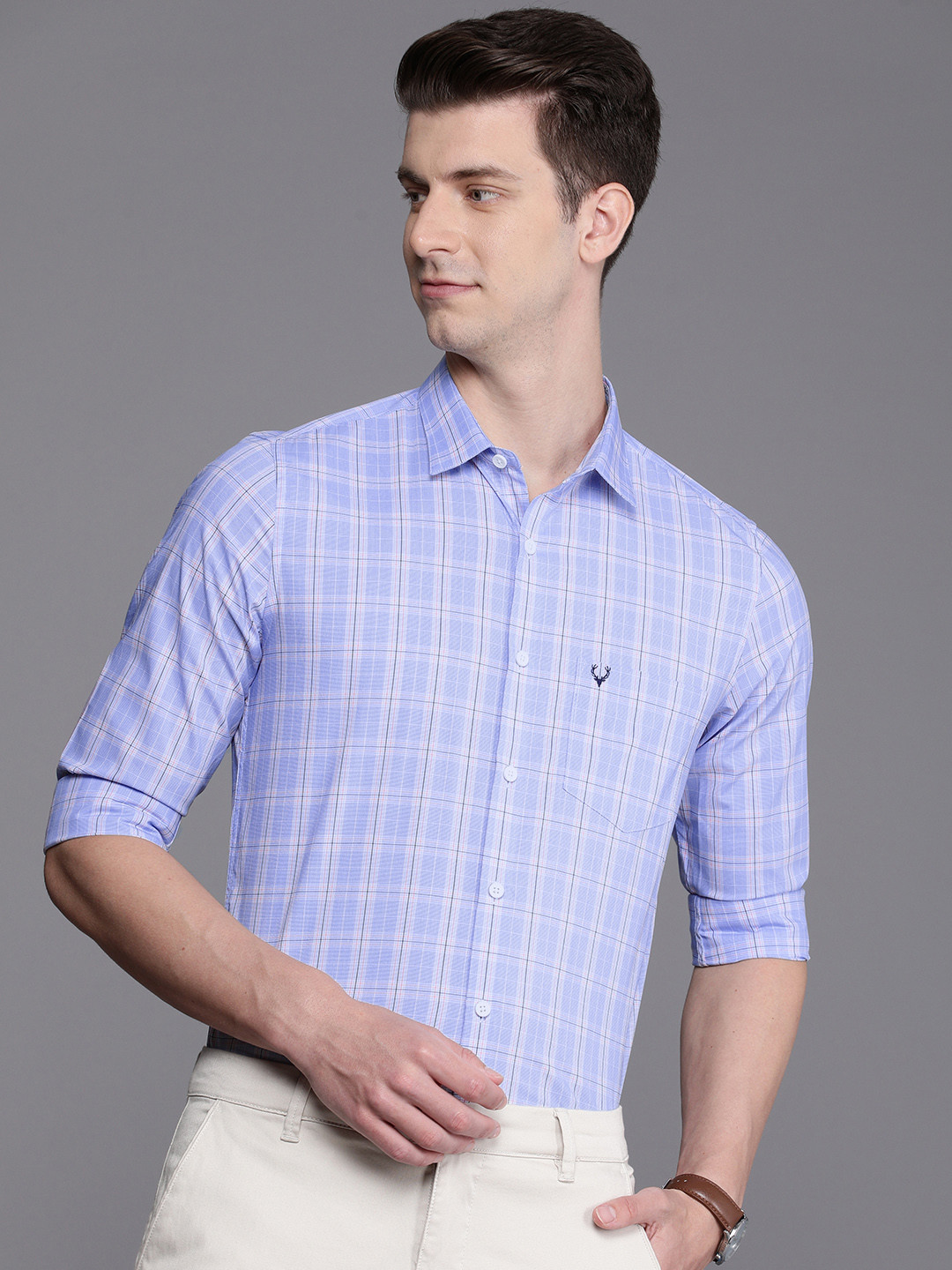 Allen Solly Modern Fit Checked Semiformal Shirt