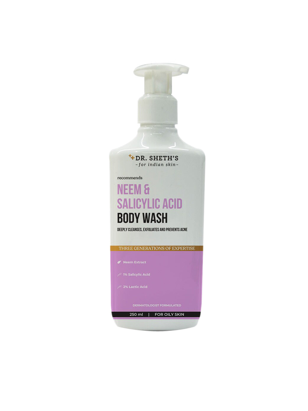 DR. SHETHS Neem & Salicylic Acid Body Wash - Prevents Body Acne - 250ml
