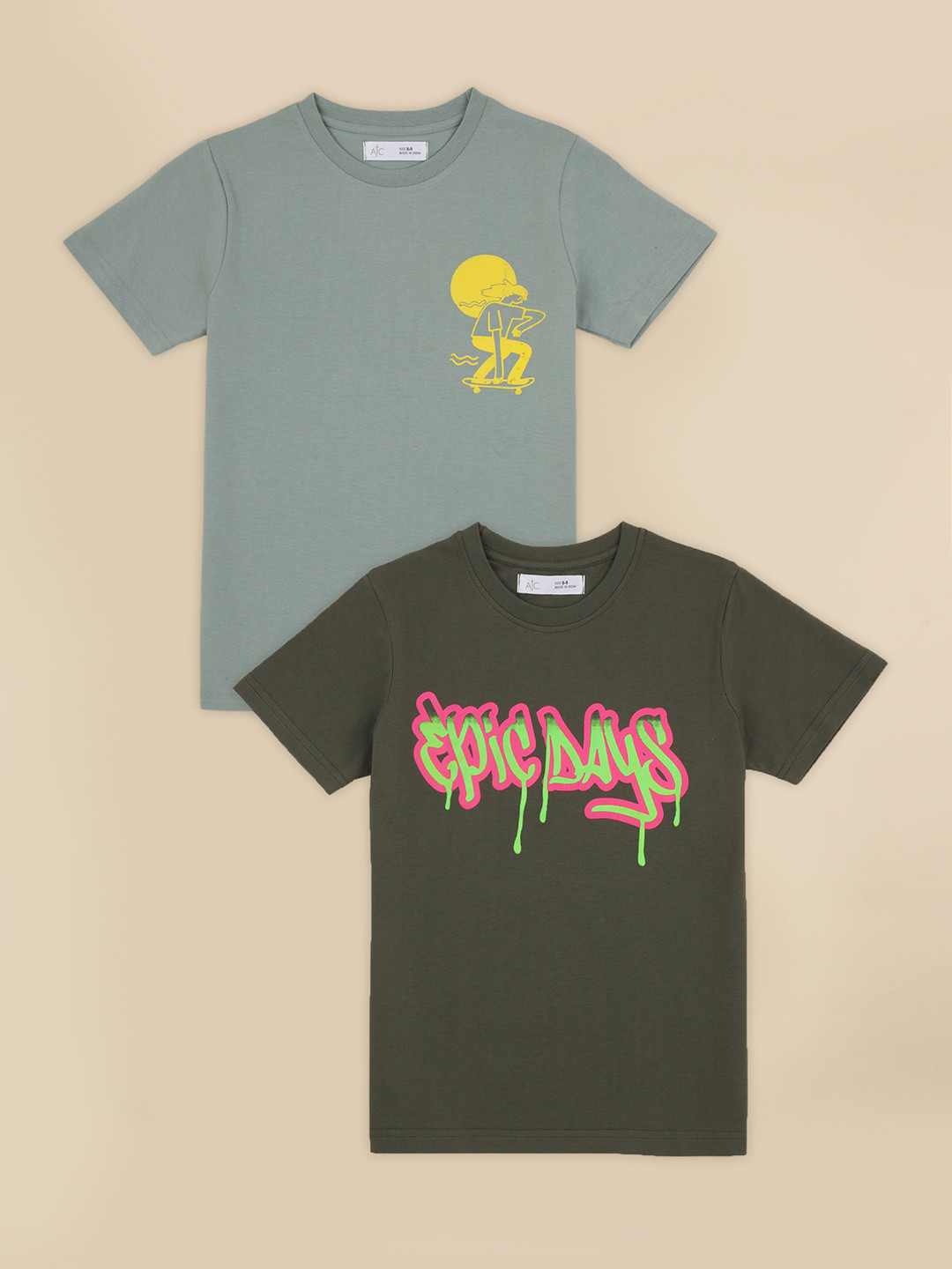 Alan Jones Boys Pack of 2 Printed T-shirts