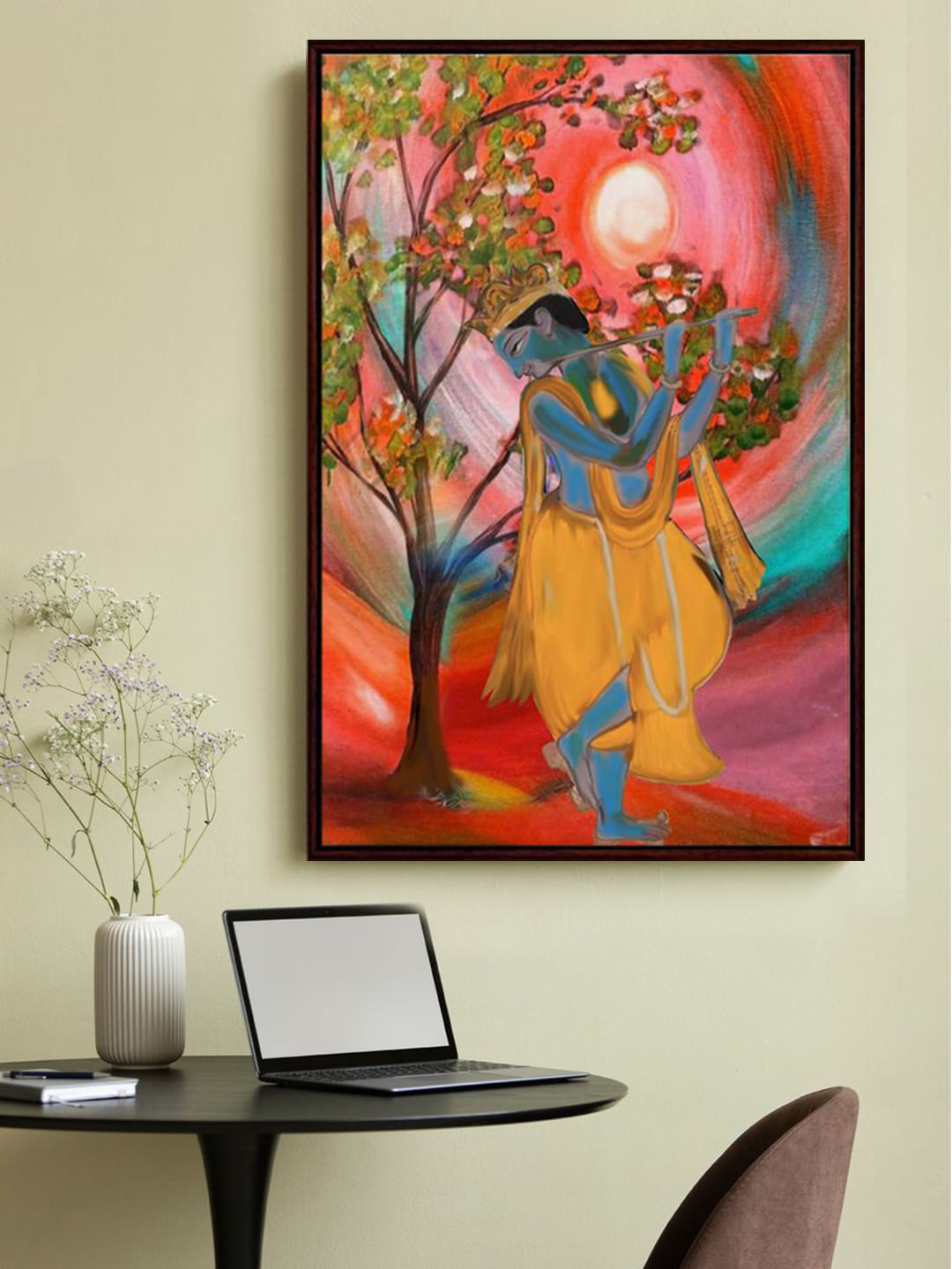 999Store Red Framed Painting Wall Art