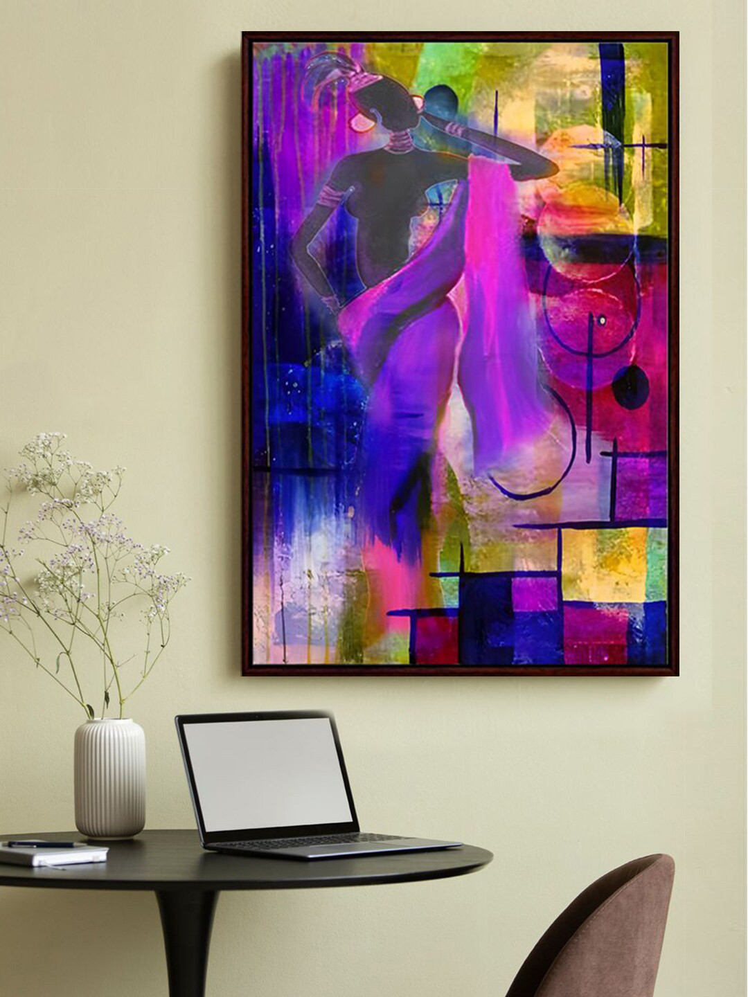 999Store African Lady Canvas Wall Rectangle Paintings Wall Art - 36 x 24In
