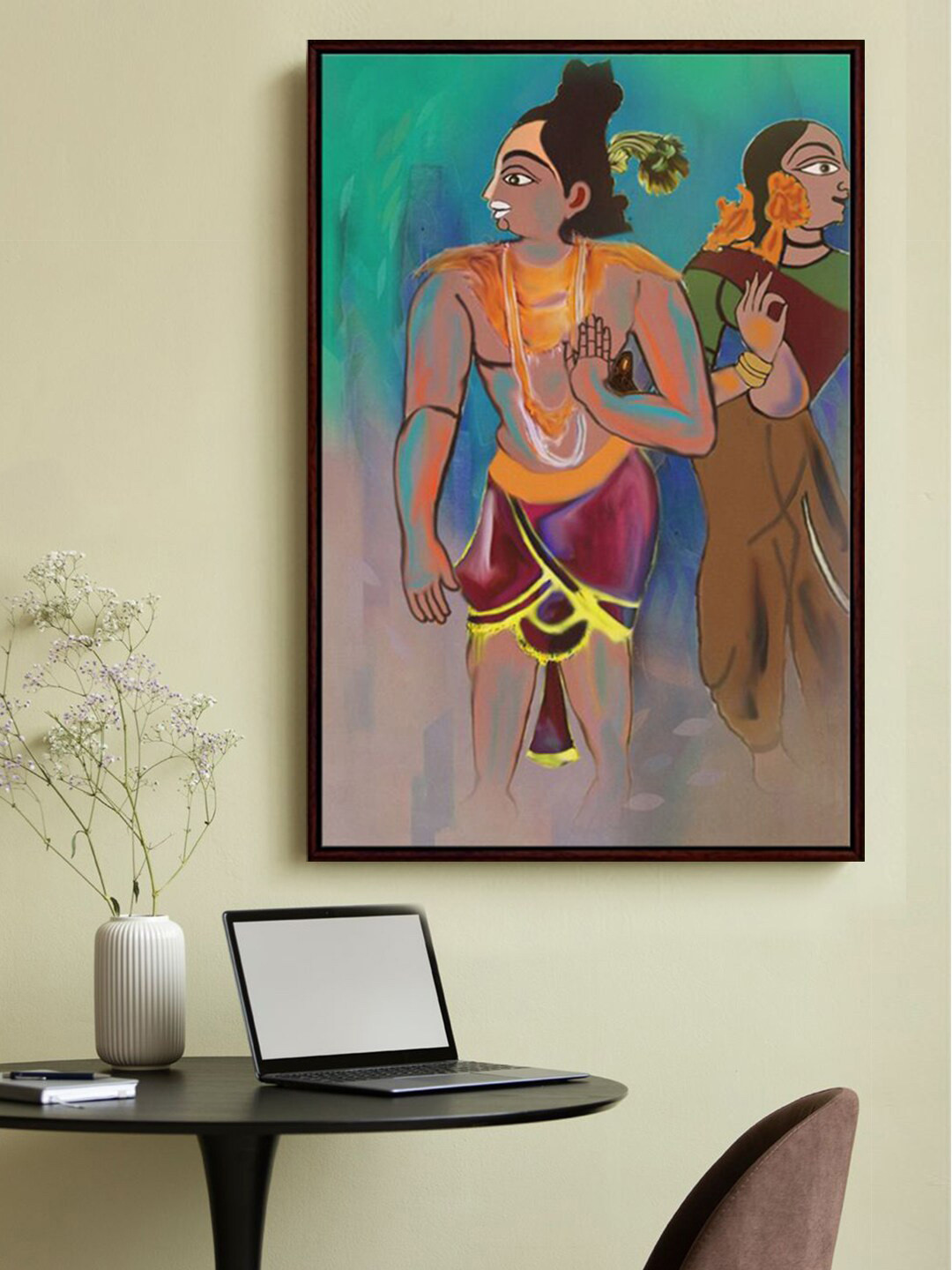 999Store Lord Ram & Sita Canvas Wall Rectangle Paintings Wall Art - 36 x 24 In