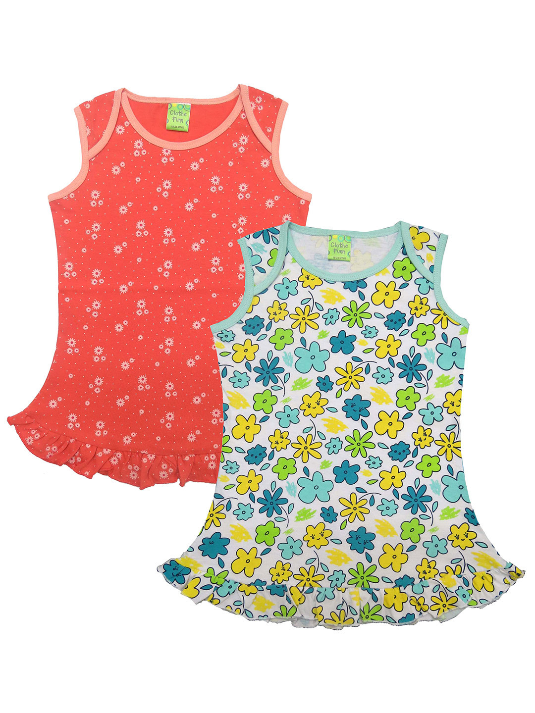 Clothe Funn Girls Pack of 2 Floral Print A-Line Dress
