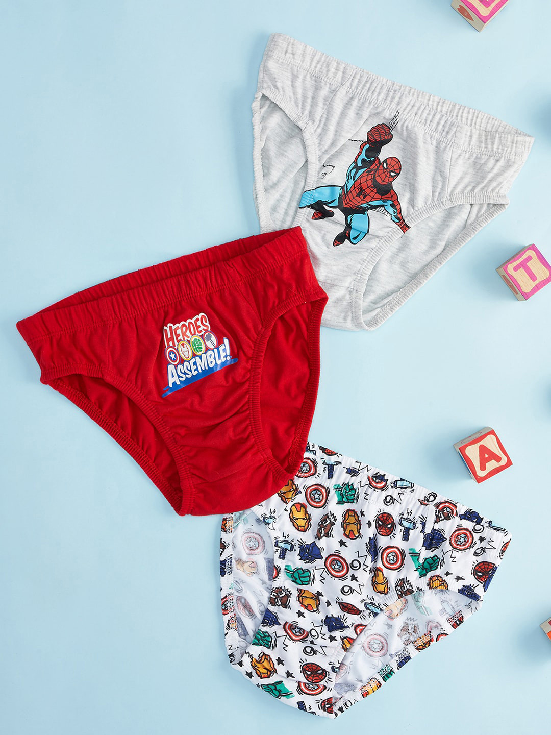 Pantaloons Junior Boys Pack Of 3 Superhero Printed Basic Briefs