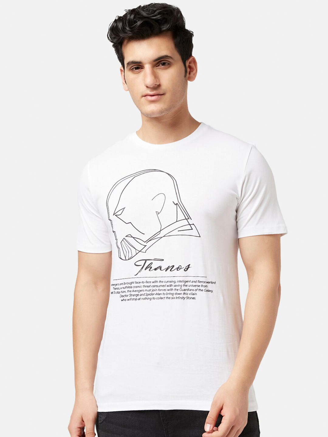 SF JEANS by Pantaloons Thanos Printed Slim Fit Casual Cotton T-shirt