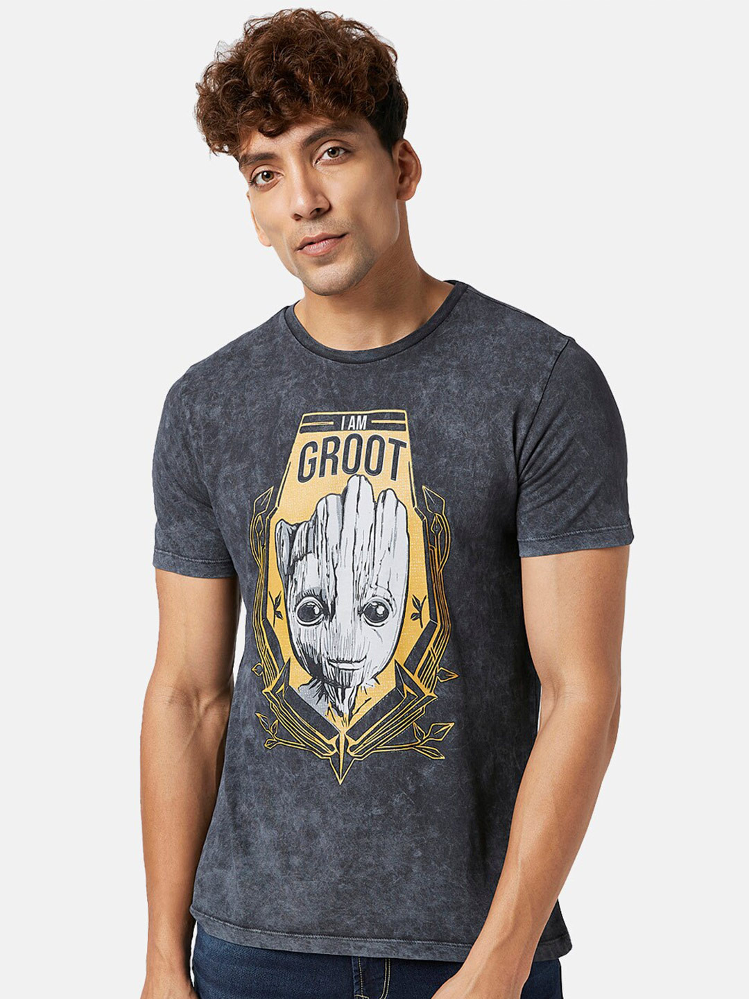 SF JEANS by Pantaloons Groot Printed Cotton Slim Fit T-shirt