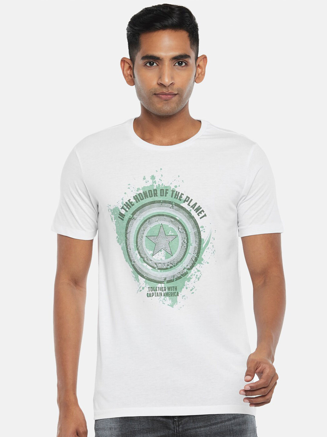 SF JEANS by Pantaloons Captain America Graphic Printed Slim Fit T-shirt