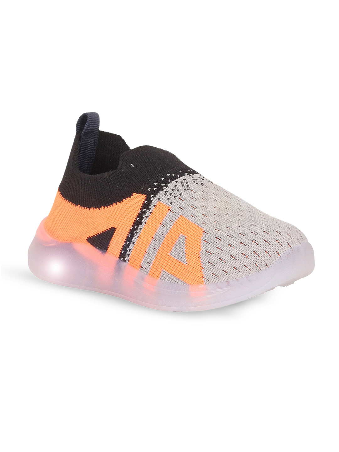 Lil Lollipop Kids Woven Design Padded Insole Basics Slip-On Sneakers With LED Lights