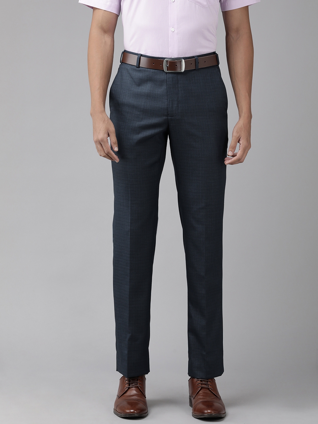 Buy Park Avenue Men Textured Smart Regular Fit Formal Trousers - Trousers  for Men 23237758