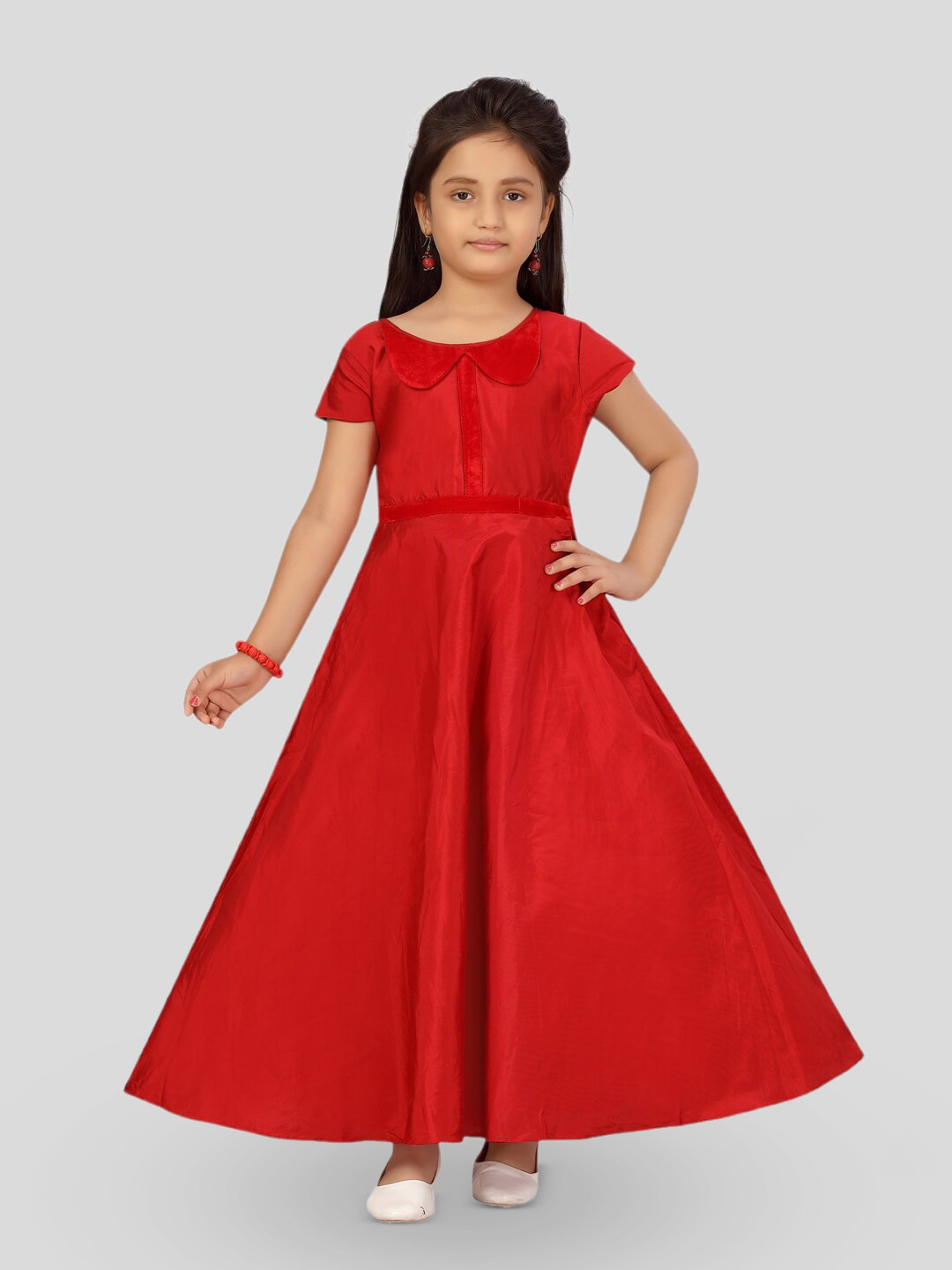 BAESD Girls Peter Pan Collar Gown Maxi Dress