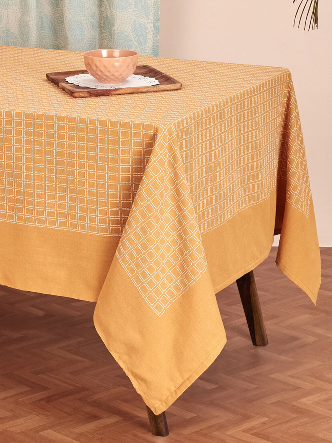 Fabindia Orange 8 Seater Cotton Table Cover