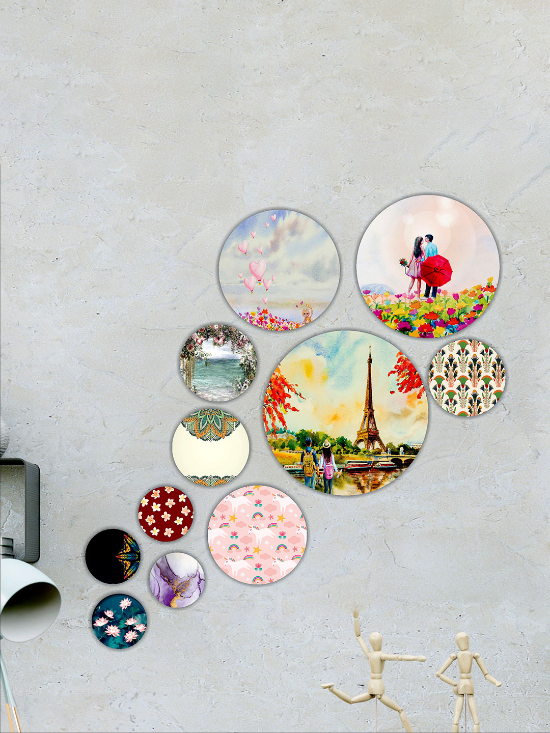 SAF Paper 11 Piece Wall Round Paintings Wall Art