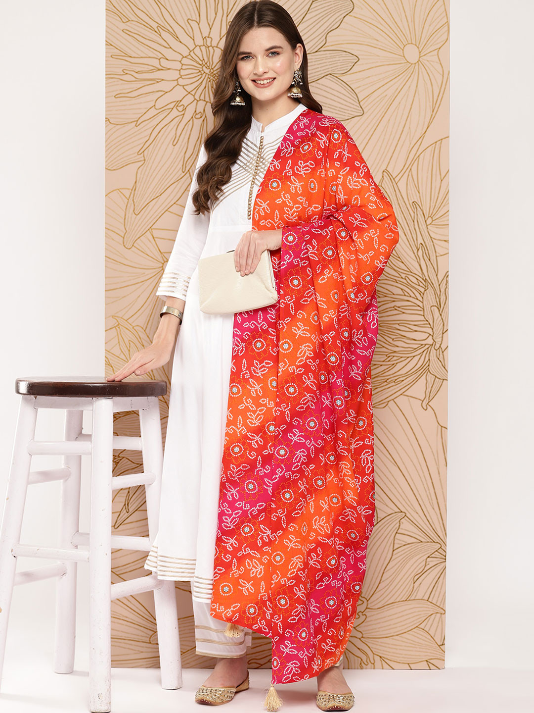 Khushal K Women Yoke Design Empire Kurta with Palazzos & With Dupatta