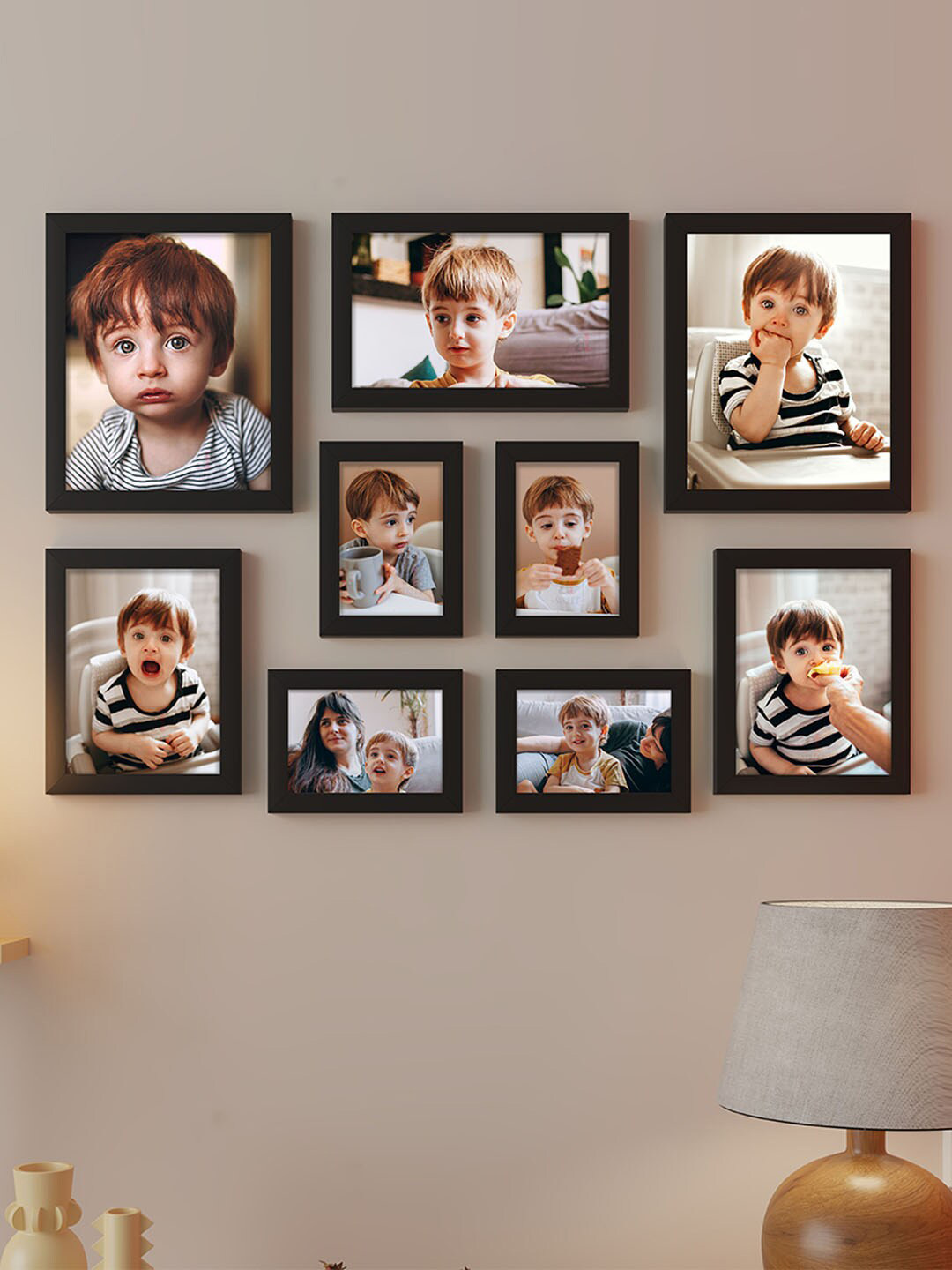 Art Street Black 9 Pieces Wooden Photo Frames