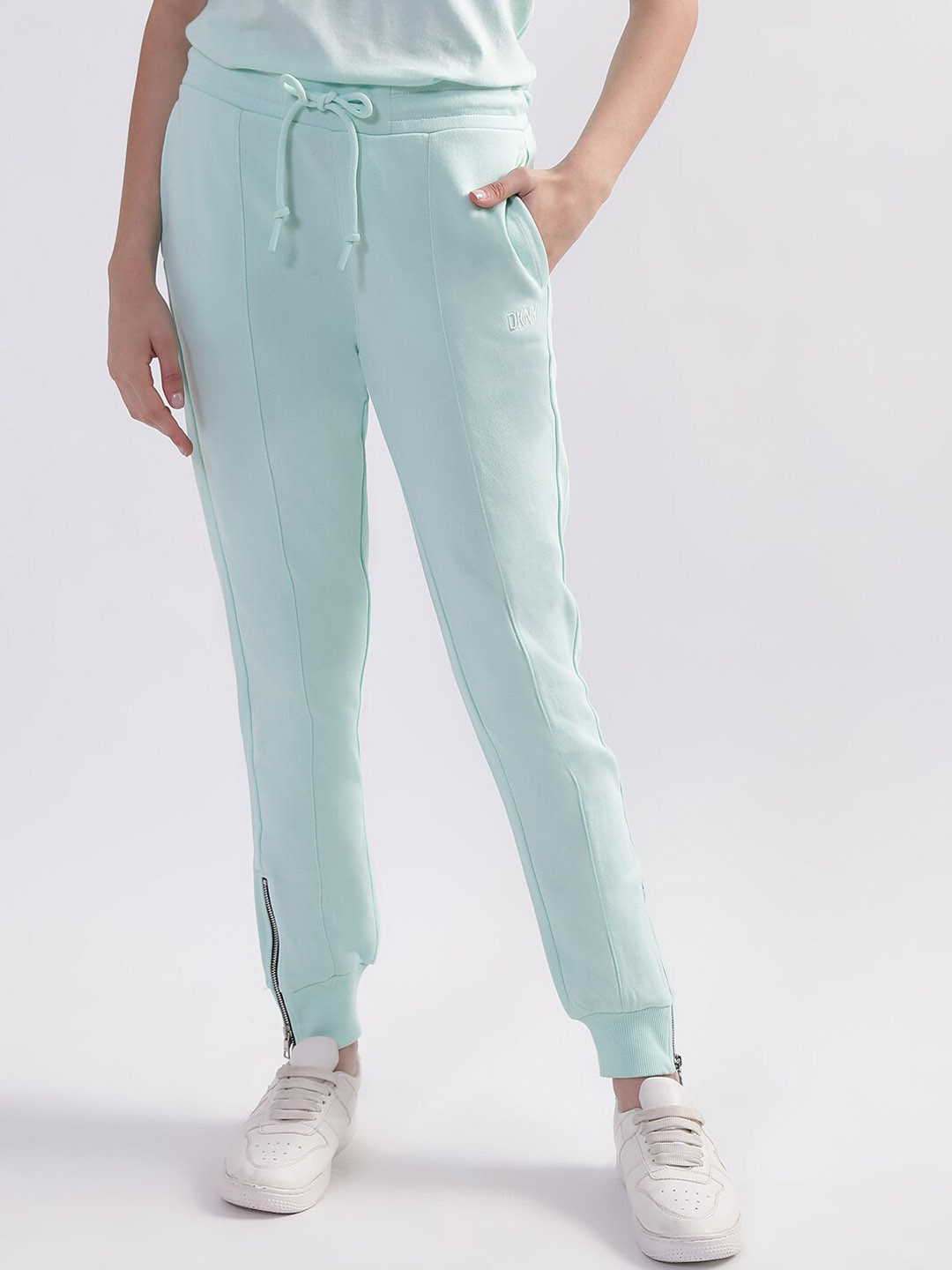 DKNY Women Mid Rise Cotton Track Pants
