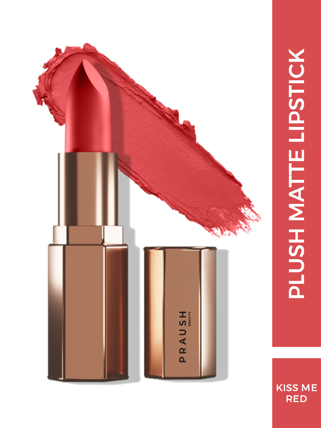 Praush Plush Matte Long Lasting Lipstick with Shea Butter - Kiss Me Red