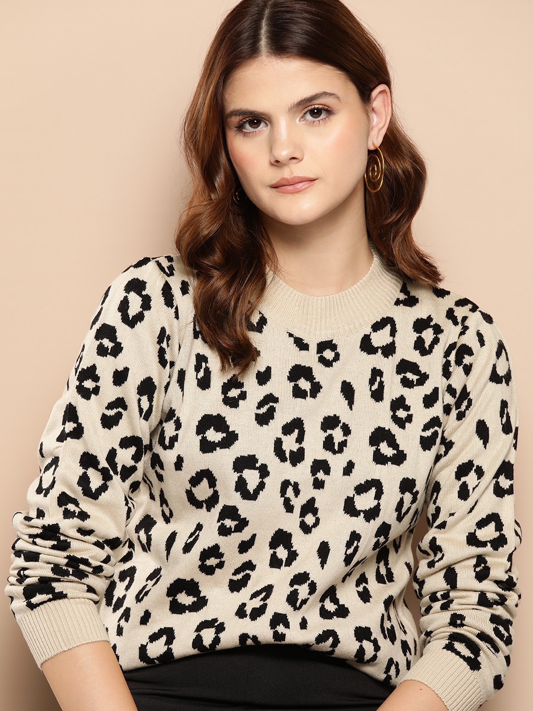 Buy her by invictus Leopard Print Acrylic Pullover Sweaters for Women 23249768 Myntra