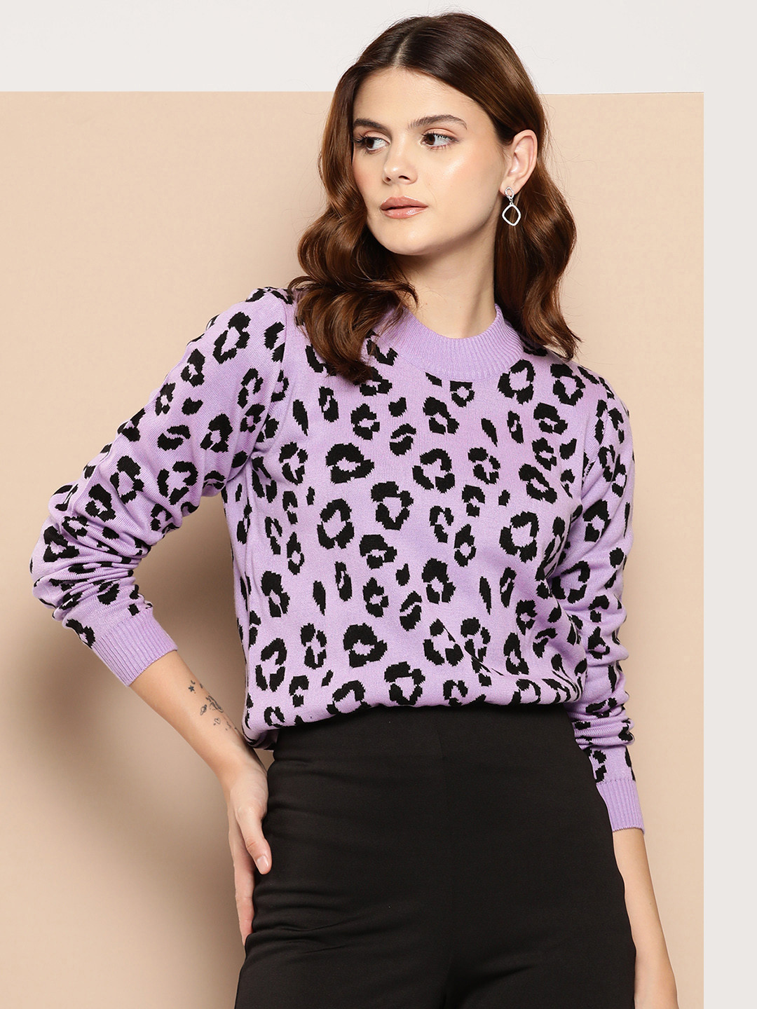 her by invictus Pure Acrylic Animal Pattern Pullover