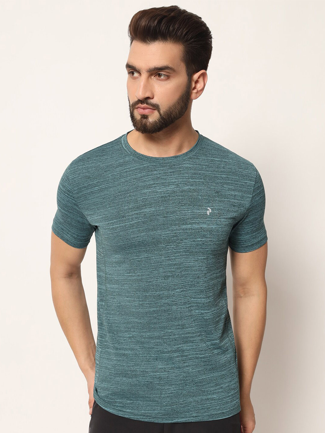 PERFKT-U Self Design Round Neck Rapid-Dry Sports T-Shirt