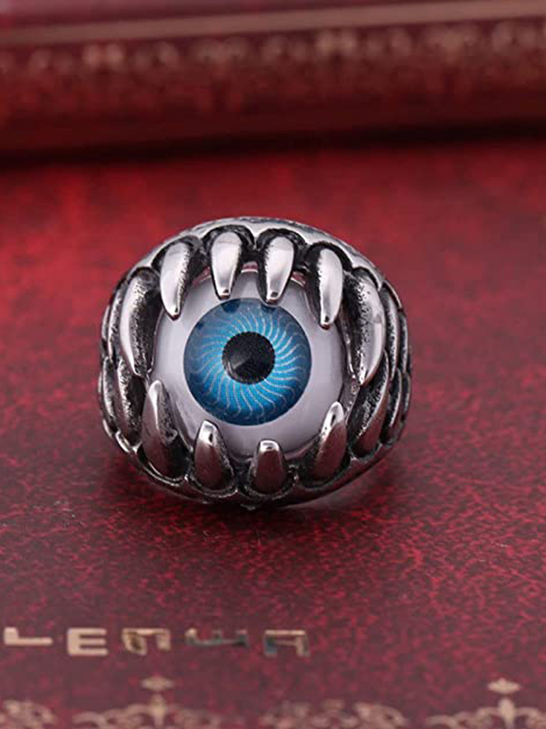 VIEN Silver-Plated Evil Eye Finger Ring