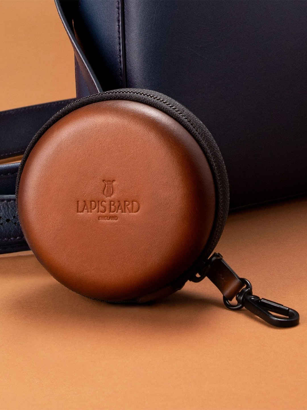 Lapis Bard Cognac Ducorium Leather Cable Organiser