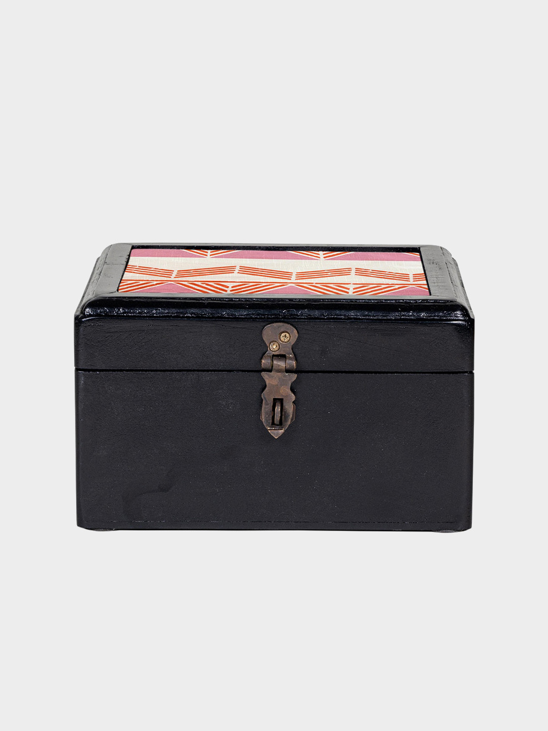 Contrast Living Pink Wooden Decorative Jewellery Painted Box