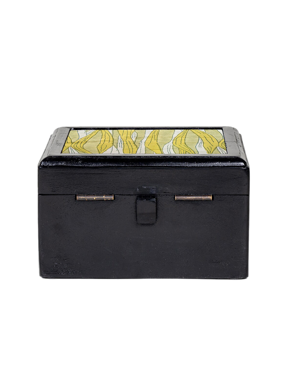 Contrast Living Black Painted Wooden Jewellery Box