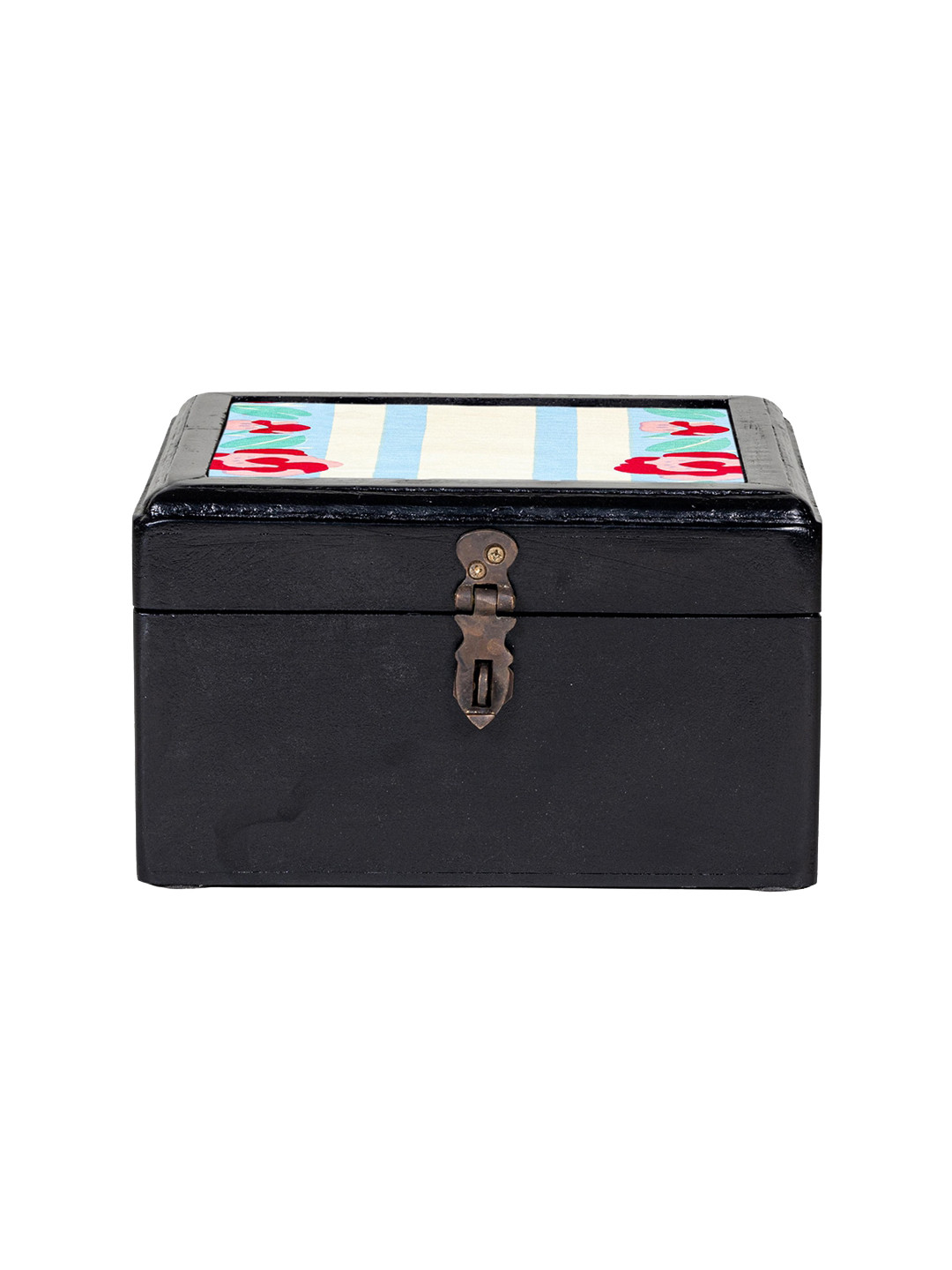 Contrast Living Black Decorative Jewellery Painted Box