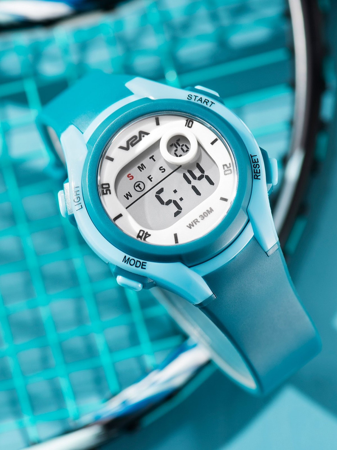 V2A Kids Dial & Bracelet Style Straps Digital Multi-Function Watch DK8215P-AquaGreen