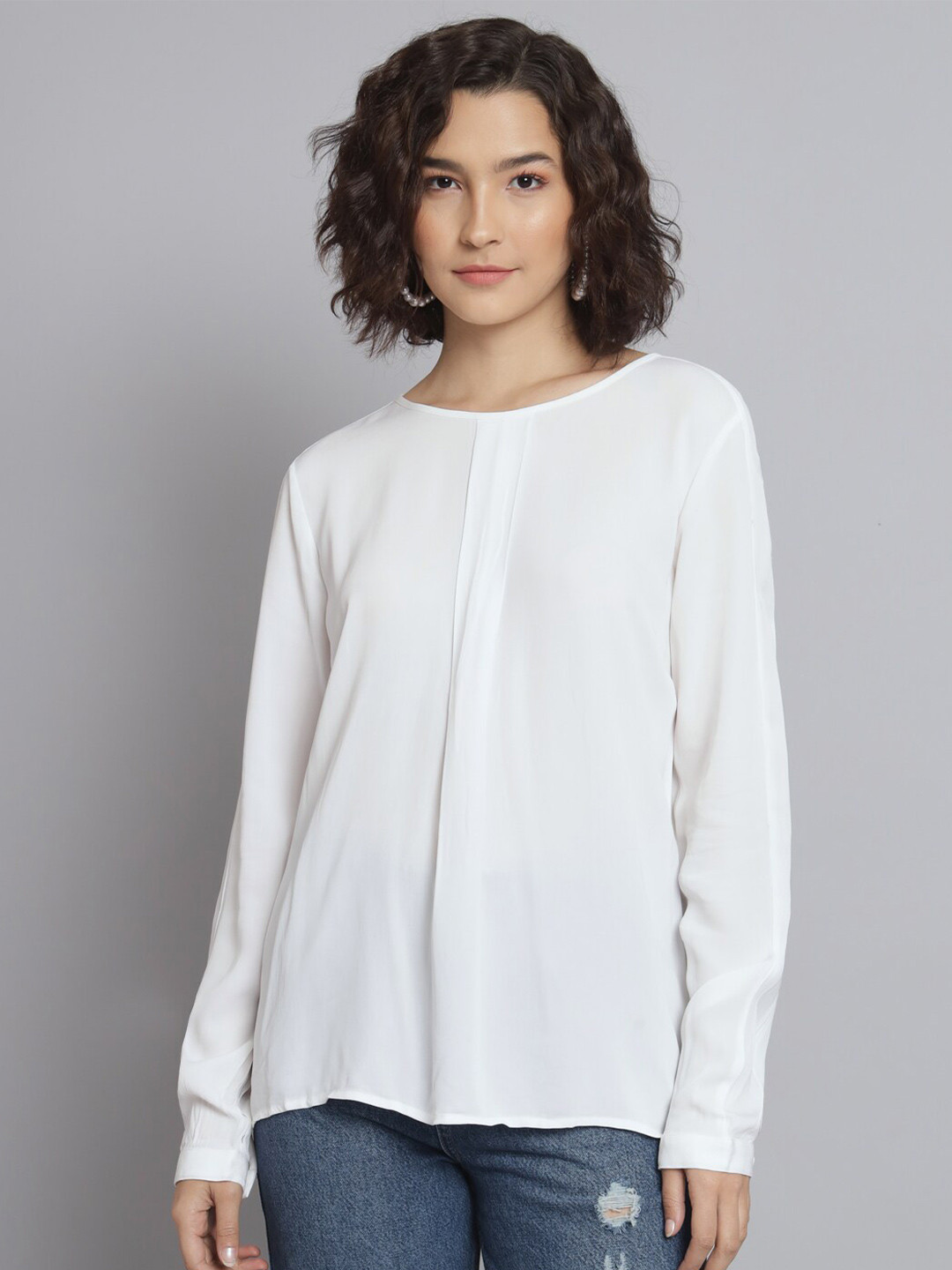 NoBarr Boat Collar Cuffed Sleeves Top