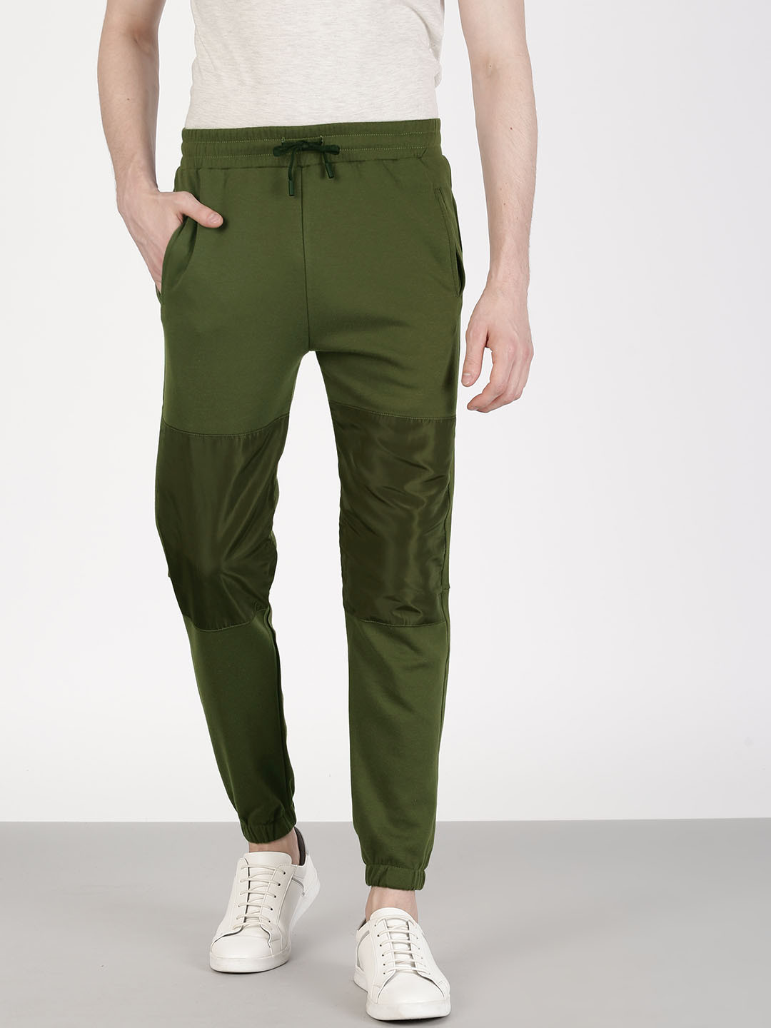 Buy Ether Men Olive Green Regular Fit 